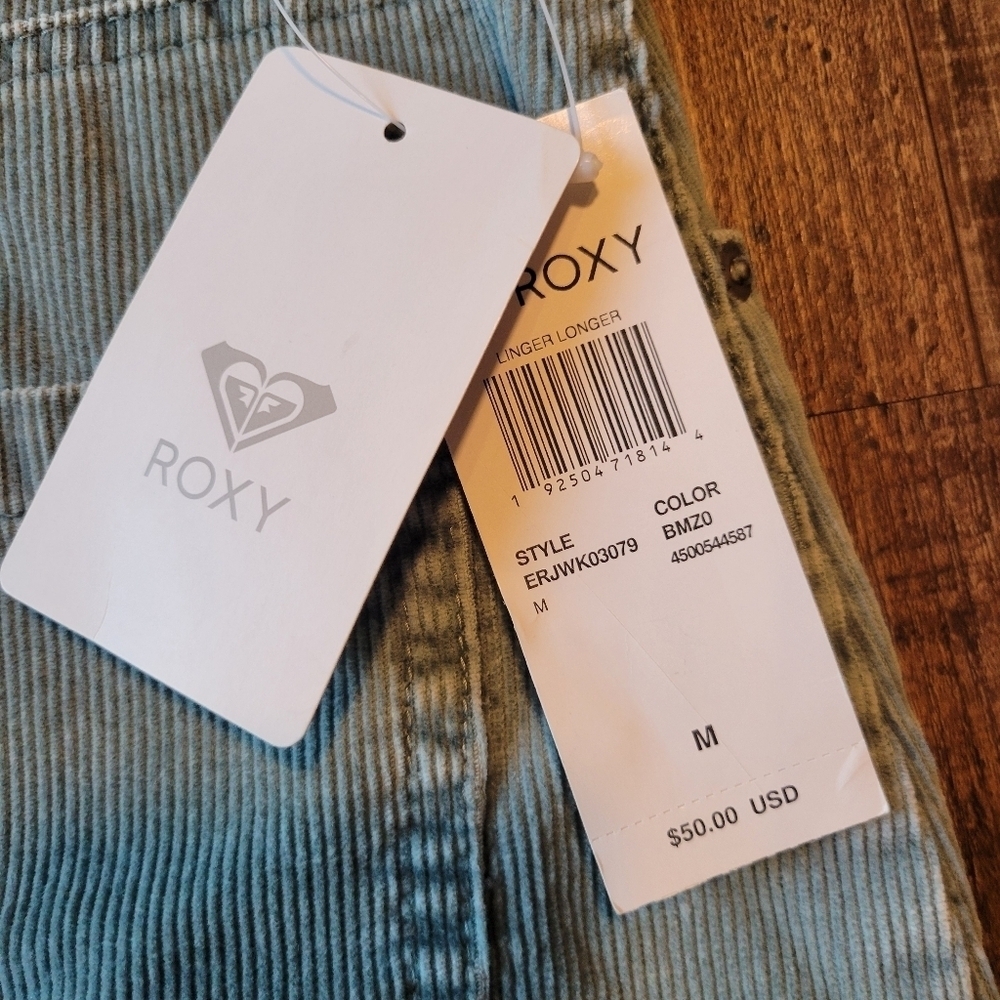 Roxy Light Gray Green Corduroy Mini Skirt - Picture 5 of 11